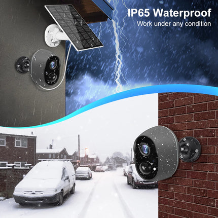 Tuya 9000mAh Rechargeable Battery Solar WiFi Security Camera with Siren Alarm