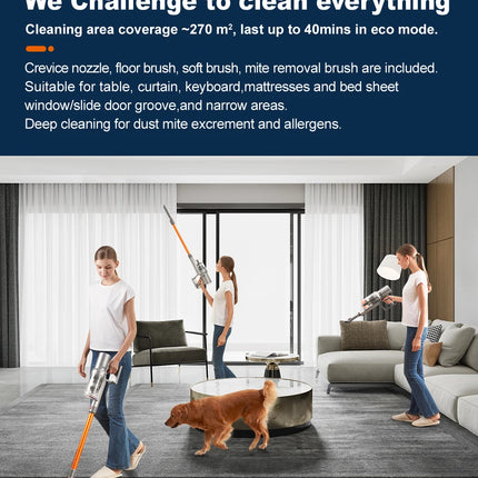 ABIR VC205 Smart Cordless Vacuum – 27000PA Suction & Touch Screen