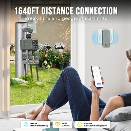 Tuya WiFi + RF433 Smart 3-Way Garden Water Timer