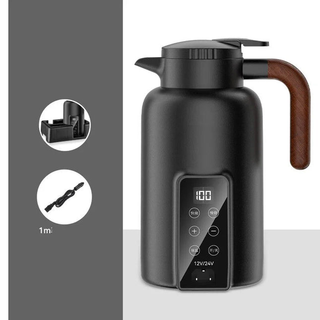 DIBELLAY – Chauffe-Tasse Électrique Voiture 12V/24V en Inox avec Affichage Digital