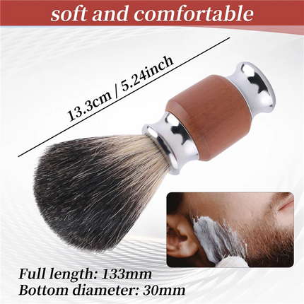 1Pcs Pure Badger Hair Beard Brush Men's