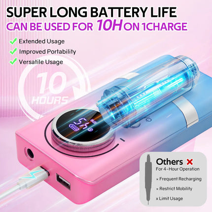 Professional 45,000 RPM Nail Drill Machine – Rechargeable & Low Noise