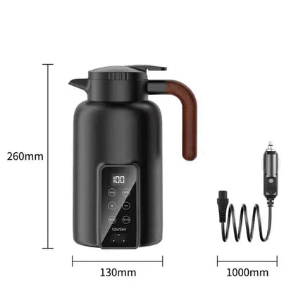 DIBELLAY – Chauffe-Tasse Électrique Voiture 12V/24V en Inox avec Affichage Digital