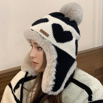 Women’s Heart Pom-Pom Beanie