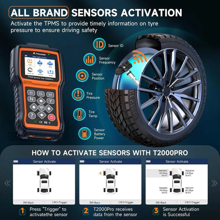 TPMS Sensor Activation & Reset Tool – Tire Pressure Monitoring, Programming, and OBD2 Diagnostic Tool