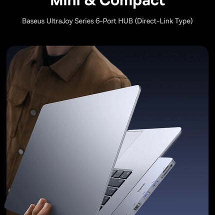 DIBELLAY Dual USB-C Hub 4K HDMI, 40Gbps, USB 3.0, SD/TF for MacBook Pro/Air