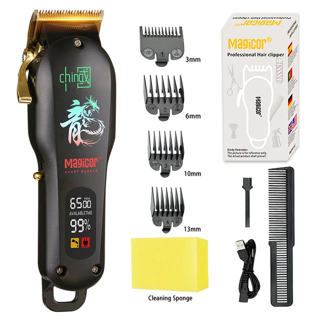 MAGICFUL New Professional Hair Clipper Rechargeable Electric Trimmer For Men