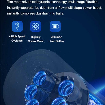 ABIR VC205 Smart Cordless Vacuum – 27000PA Suction & Touch Screen