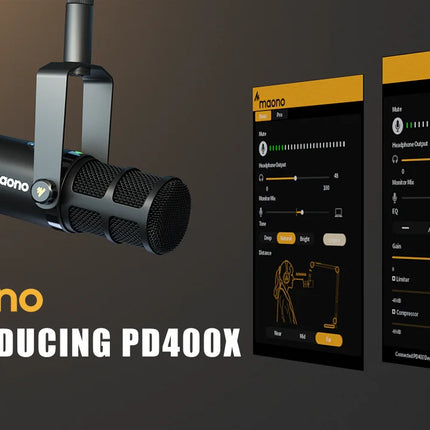 DIBELLAY Maono PD400X USB/XLR Microphone – All-Metal, Mute & Headphone, Podcast/Streaming