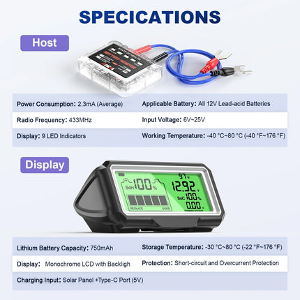 12V Car Battery Tester & Alternator Checker