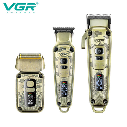 3-in-1 high-end hair trimming set metal retro men's