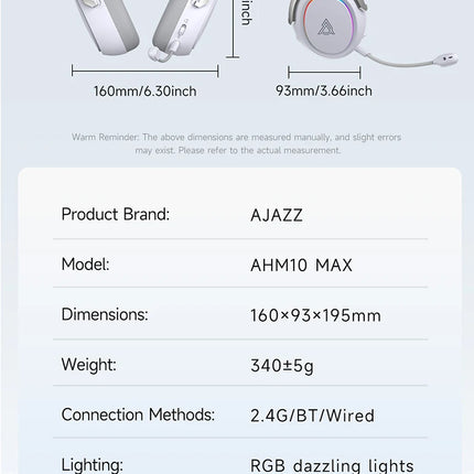 AJAZZ AHM10MAX Headphones – Wireless & Noise Cancelling