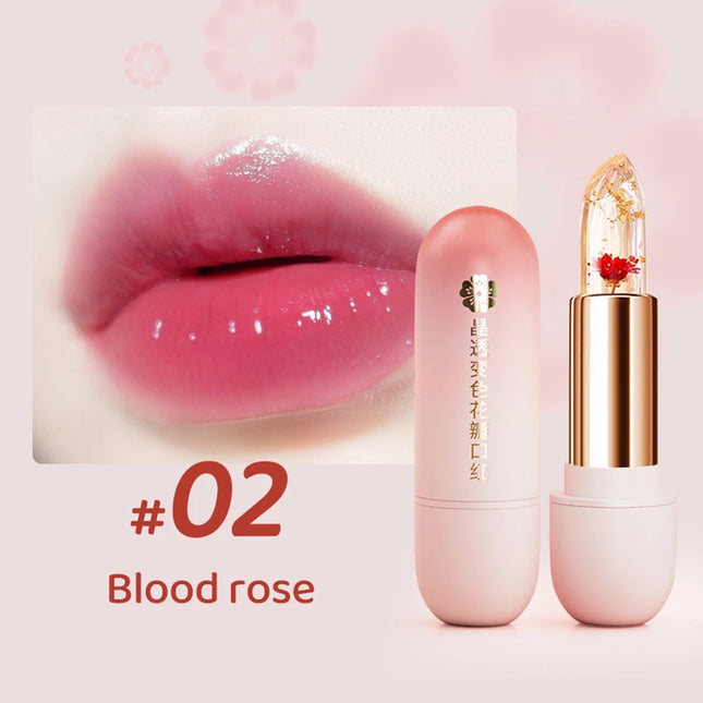 Crystal Jelly Lipstick – Color-Changing Petal Lip Balm
