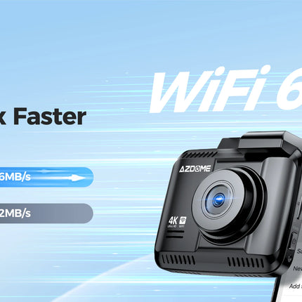 AZDOME Dash Cam GS63H Pro 4K+1080P 2.4" WiFi 6 GPS Car Camara