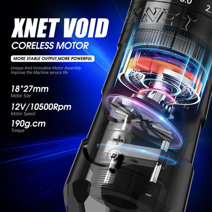 Kit XNET Void – Machine à tatouer sans fil avec encreur & écran OLED