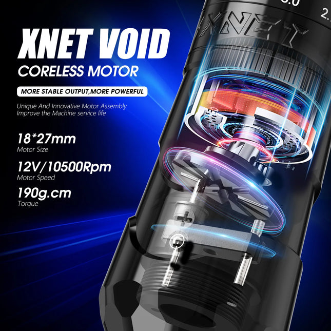 Kit XNET Void – Machine à tatouer sans fil avec encreur & écran OLED