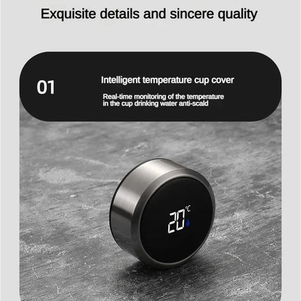 DIBELLAY – Thermos Inox 500 ml–1 L avec Affichage Température LED, Flacon Sous Vide Portable