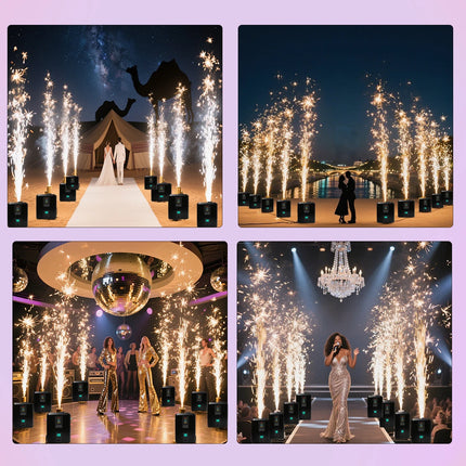 350W Mini Cold Spark Machine - Portable with Auto Cutoff,  Fountain Spark Effects for Stage/Wedding