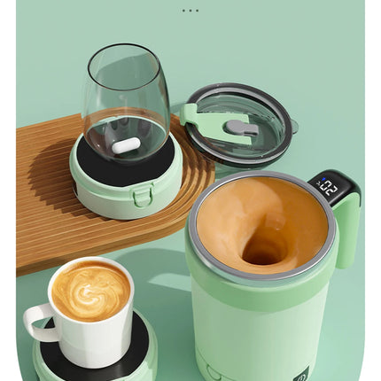 DIBELLAY – Tasse Magnétique Auto-Mélangeuse Rechargeable en Acier Inoxydable