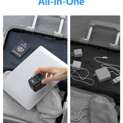 LENCENT Universal Travel Adapter with USB-C PD Fast Charging