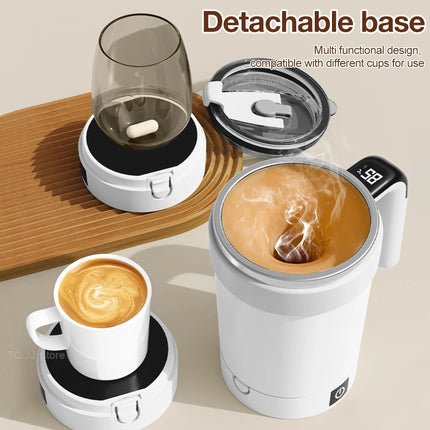 DIBELLAY – Tasse Magnétique Auto-Mélangeuse Rechargeable en Acier Inoxydable