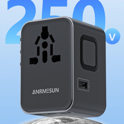 Universal Travel Adapter 45W PD Fast Charger with USB & Type-C Ports