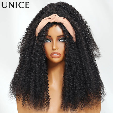 “UNice Drawstring Kinky Curly Half Wig – 4C Edges, Beginner Friendly”