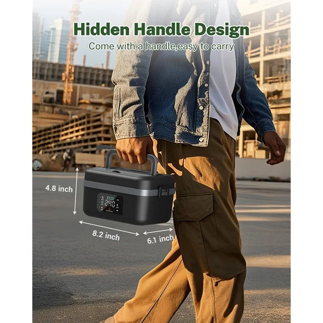 A52Q Cordless Self-Heating Lunch Box – 16,000mAh, Perfect for Office, Car & Travel