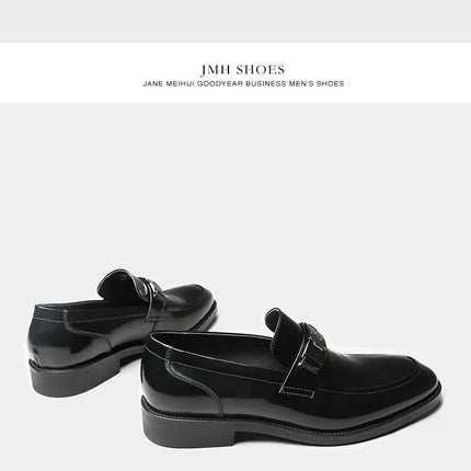 Dress Men's Shoes Premium Leather Glossy Casual Loafers