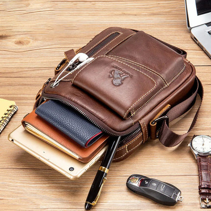 Men's Small Cowhide Single-shoulder Bag genuine leather fashion