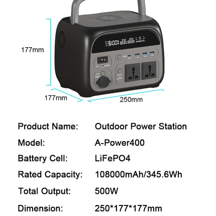 CTOLITY 500W Portable Power Station with AC Output & Solar Charging