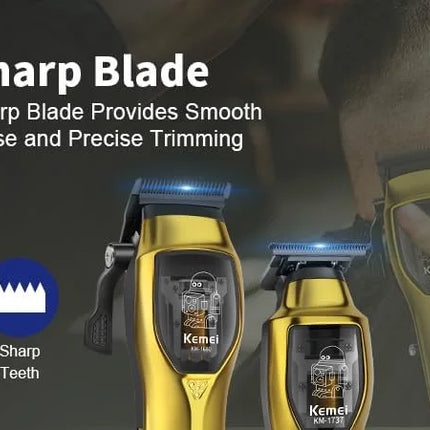 Kemei Professional Cordless Hair Clipper & Trimmer Set