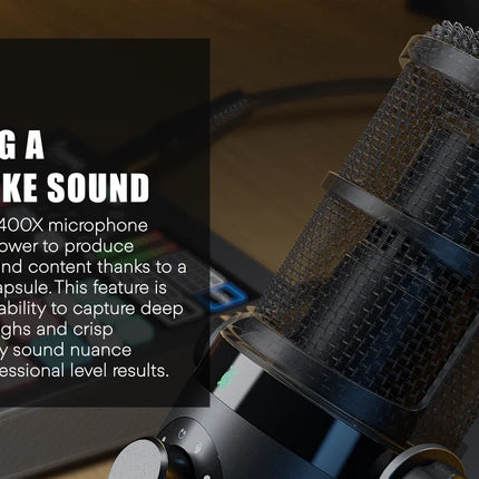 DIBELLAY Maono PD400X USB/XLR Microphone – All-Metal, Mute & Headphone, Podcast/Streaming