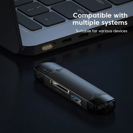 6-in-1 USB 3.0 Card Reader – Type-C & Micro USB OTG