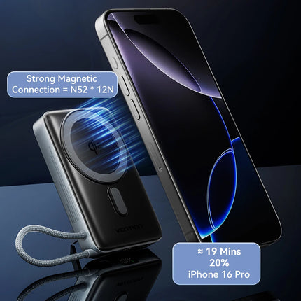 Dibellay Vention 35W Qi2 Magnetic 10000mAh Wireless Power Bank – 15W Fast Charger for iPhone 16/15/14
