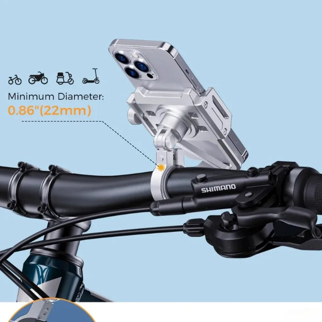 DIBELLAY – Support Téléphone Vélo/Moto 360° en Aluminium (4.5-7")