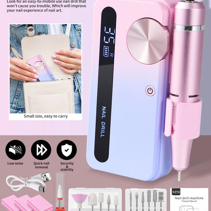 Ponceuse à ongles électrique 35 000 RPM – Rechargeable & portable