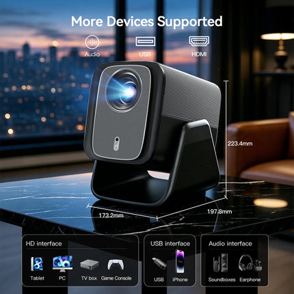 LynCast X5AR Projector 1080P, Android 14, WiFi 6, BT 5.4, Auto Keystone