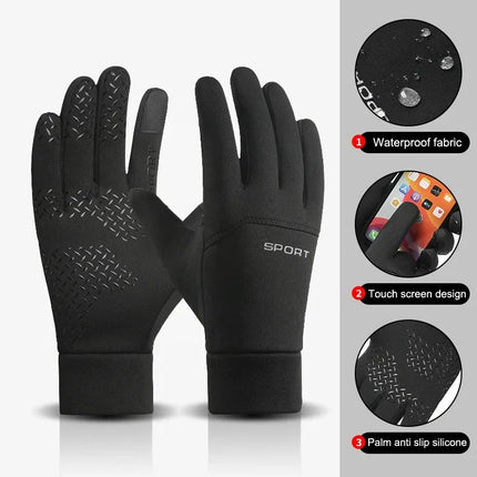 Screen Touch Non-Slip Full Fingers Gloves Unisex Outdoor  Sports Warm Gloves Men And Women