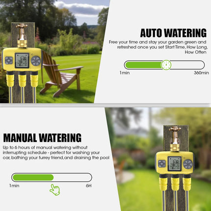 Insoma 3-Outlet Automatic Water Timer for Garden Irrigation