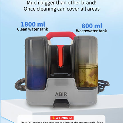 ABIR G80 Handheld Carpet & Upholstery Cleaner, 150,000PA Wet/Dry Vacuum for Home, Car & Pets