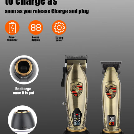 Hair Clippers Set Cordless USB Rechargeable Electric