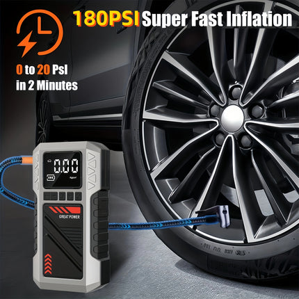 2-in-1 Car Battery Booster & Air Compressor