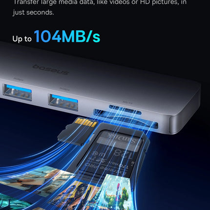 DIBELLAY Dual USB-C Hub 4K HDMI, 40Gbps, USB 3.0, SD/TF for MacBook Pro/Air