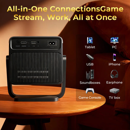 LynCast X7 AI Smart Projector 1080P, 8K Support, 1000 ANSI, Android 14, WiFi 6