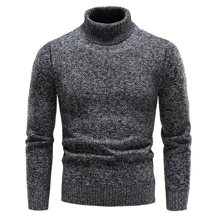 DIBELLAY Men’s Fleece Turtleneck Sweater – Autumn/Winter Slim Fit