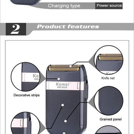Kemei  Electric Beard Shaver Professional