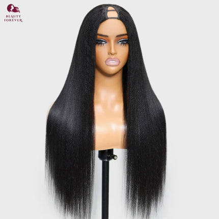 Beauty Forever EasiContour™  V Part Wig Yaki Straight 100% Virgin Human Hair Yaki Straight Human Hair Wig