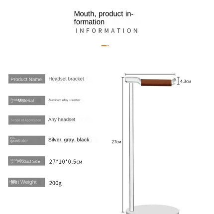 Curved Aluminum Headphone Stand Rack