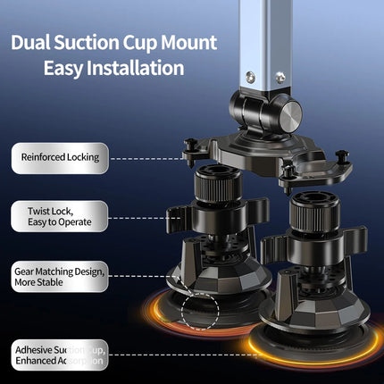 DIBELLAY – Support Tablette & Téléphone de Bureau Ultra Solide à Double Ventouse